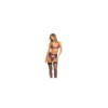 Ensemble 3 pièces violet comprenant Soutien gorge, porte jarretelles et string 